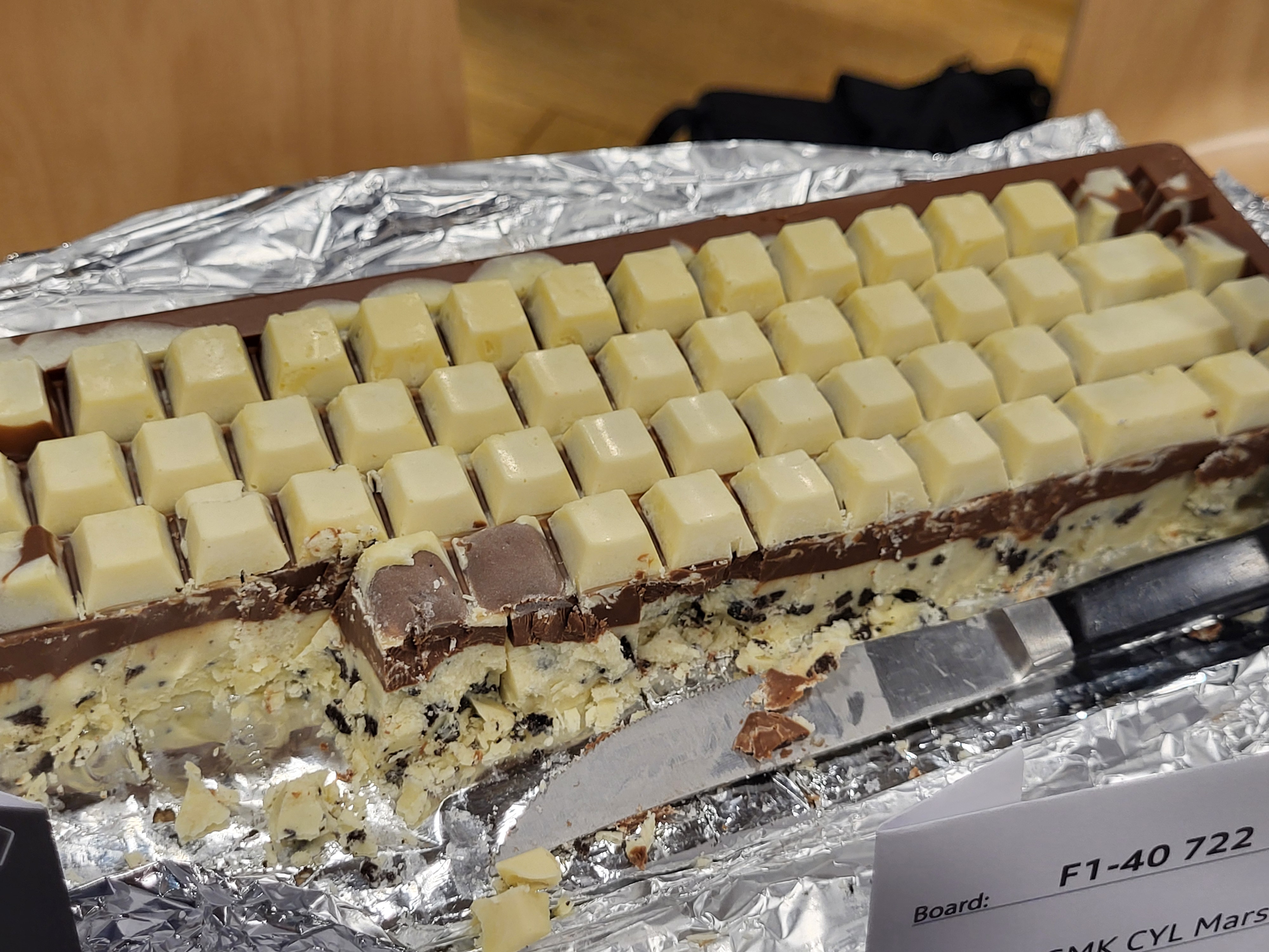 image of a cake shaped like a keyboard